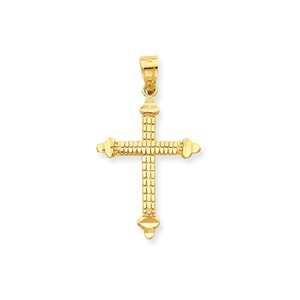 10k Budded Cross Pendant