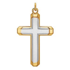 Sterling Silver Two Tone Crucifix Pendant