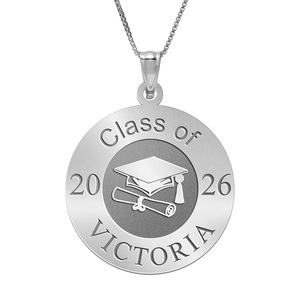 25 Personalized Round Graduation Charm