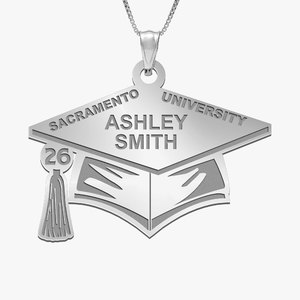26  Custom Graduation Pendant  w  School and Name 
