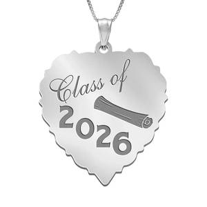 26 Graduation Heart Scalloped Heart Charm or Pendant