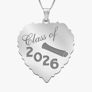 26 Graduation Heart Scalloped Heart Charm or Pendant