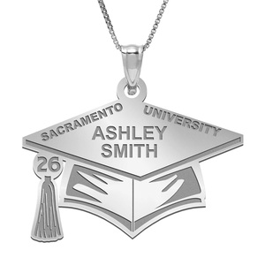 26  Custom Graduation Pendant  w  School and Name 