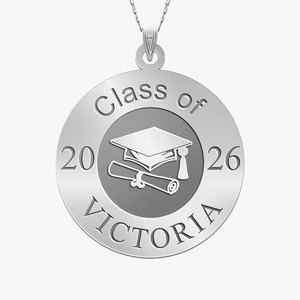 25 Personalized Round Graduation Charm