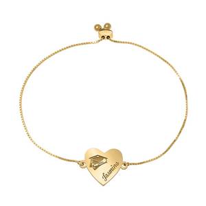 Graduation 2026  Graduate  Adjustable Round Heart Engraved Bracelet