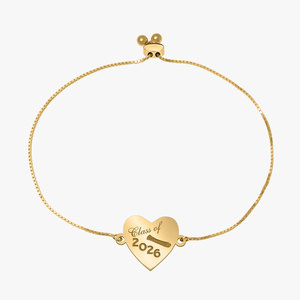 Graduation  Class of 2026  Adjustable Heart Bracelet