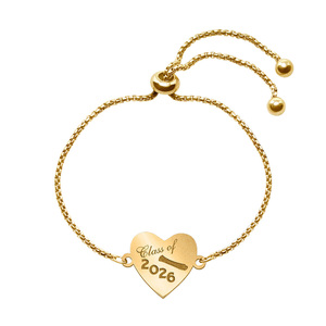 Graduation  Class of 2026  Adjustable Heart Bracelet