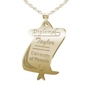 Details about / 10K Yellow Gold Male Graduation Profile With Diploma Charm Pendant MSRP $97