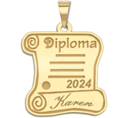 Details about  / 10K Yellow Gold Male Graduation Profile With Diploma Charm Pendant MSRP $97