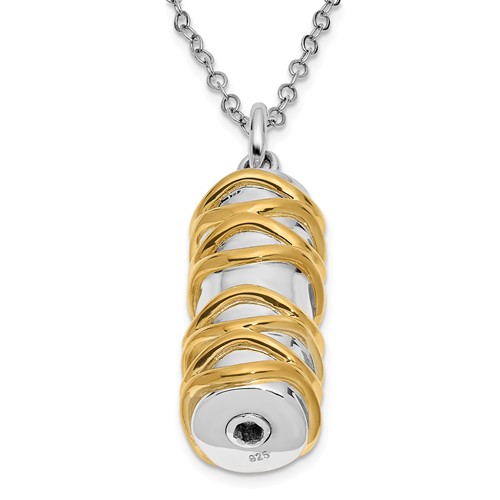 Sterling Silver Goldtone Ash Holder 18in. Necklace PG98501