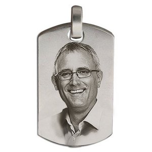 Sterling Silver Dog Tag   Photo  Cremation Pendant