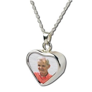 Sterling Silver Heart   Photo  Cremation Pendant