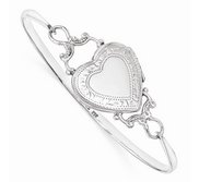 Sterling Silver heart Locket Bangle Bracelet