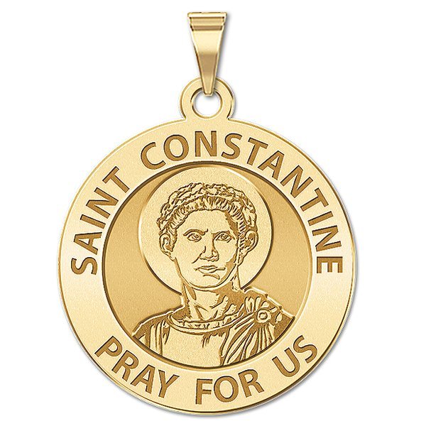 PicturesOnGold.com Blessed Augusto Round Religious Medal 14K Yellow or White Gold or Sterling Silver 