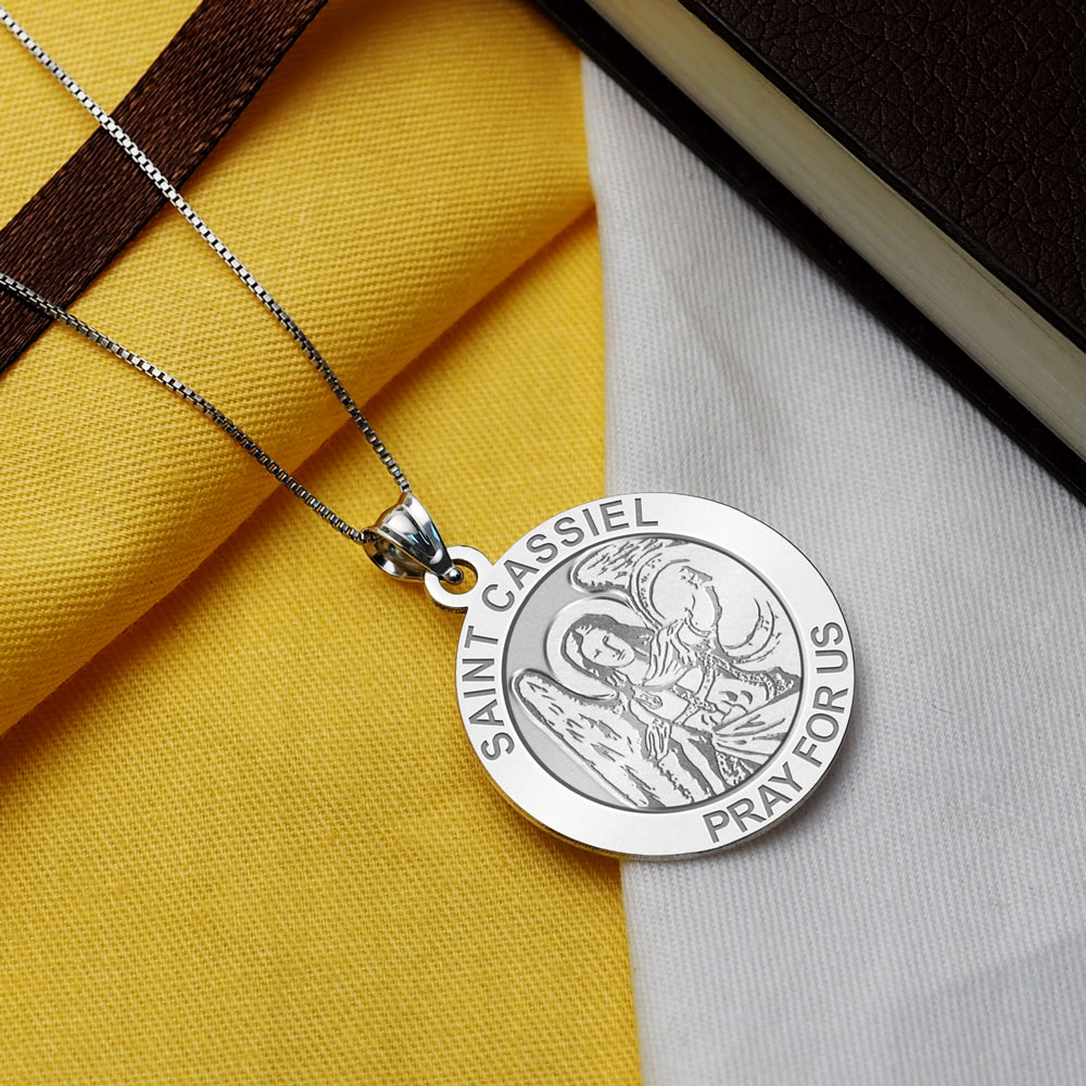Saint Cassiel Round Religious Medal - PG98542