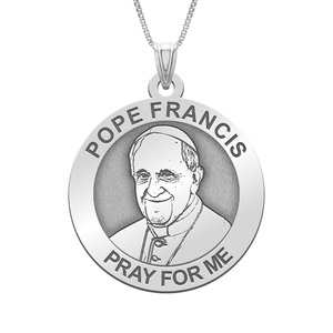 Pope Francis Religious Medal Round Laser Engraved  EXCLUSIVE 