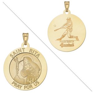Saint Rita Religious Medal  Baseball Religious Medal  EXCLUSIVE