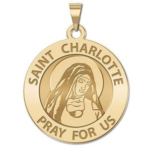 Saint Charlotte Round Religious Medal    EXCLUSIVE 