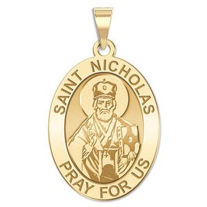 Saint Nicholas OVAL Religious Medal   EXCLUSIVE 