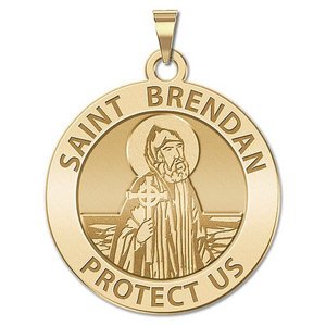 Saint Brendan Round Religious Medal    EXCLUSIVE 