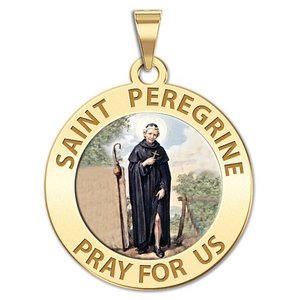 Saint Peregrine Religious Medal  Color EXCLUSIVE 