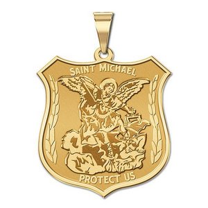 14K EXCLUSIVE Saint Michael Religious Medal