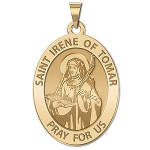 Saint Irene of  Tomar OVAL Religious Medal   EXCLUSIVE 