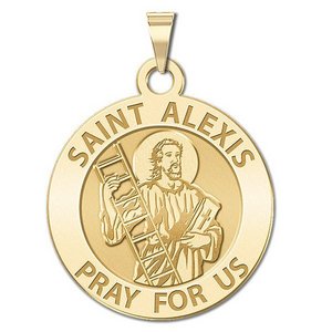 Saint Alexis Round Religious Medal  EXCLUSIVE 