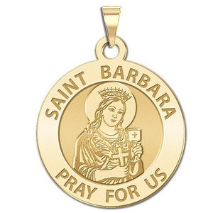 Saint Barbara Round Religious Medal  EXCLUSIVE 