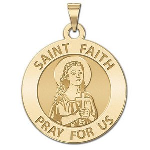 Saint Faith Religious Round Medal  EXCLUSIVE 