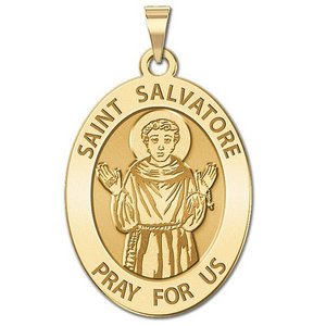 Saint Salvatore Religious Medal  OVAL  EXCLUSIVE 