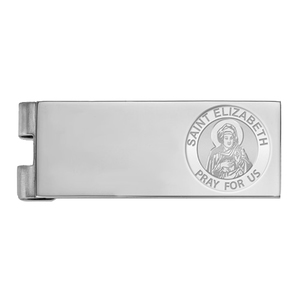 Stainless Steel Engravable Saint Elizabeth  Mary s Cousin  Money Clip