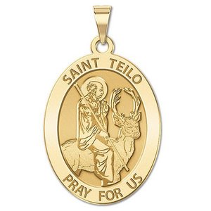 Saint Teilo   Oval Religious Medal  EXCLUSIVE 