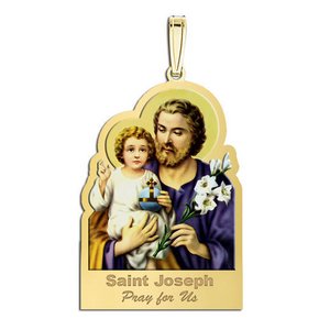 Saint Joseph Outlined Religious Medal  Color EXCLUSIVE 