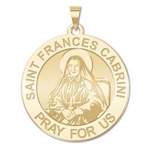 Saint Frances Cabrini Round Religious Medal   EXCLUSIVE 
