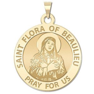 Saint Flora of Beaulieu Round Religious Medal   EXCLUSIVE 