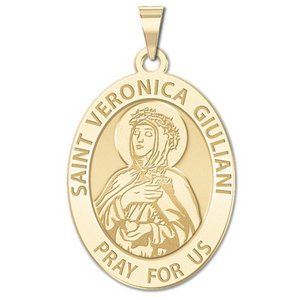 Saint Veronica Giuliani OVAL Religious Medal   EXCLUSIVE 