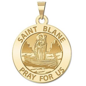 Saint Blane Round Religious Medal   EXCLUSIVE 
