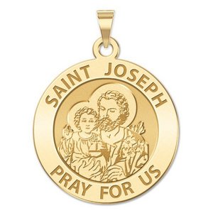 Saint Joseph Round Religious Medal  EXCLUSIVE 