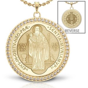 St. Benedict Medal with Gold Trim – Triumph of Love