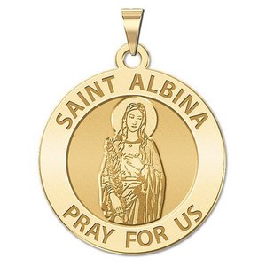 Saint Albina Round Religious Medal  EXCLUSIVE 