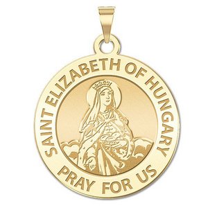 Saint Elizabeth of Hungary Round Religious Medal  EXCLUSIVE 