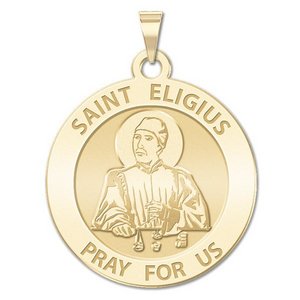 Saint Eligius Round Religious Medal  EXCLUSIVE 
