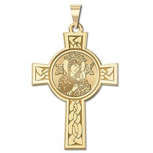 Our Lady of Perpetual Help Cross Religious Medal   EXCLUSIVE 