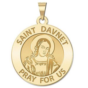 Saint Davnet Round Religious Medal  EXCLUSIVE 