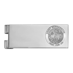 Stainless Steel Engravable Saint Bernadette Money Clip