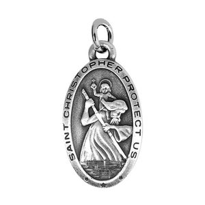 Pewter Saint Christopher With 24 inch Curb Chain