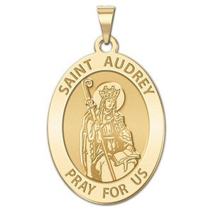 Saint Audrey Oval Religious Medal  EXCLUSIVE 