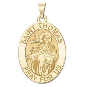 Saint Thomas Aquinas   Oval Religious Medal  EXCLUSIVE 
