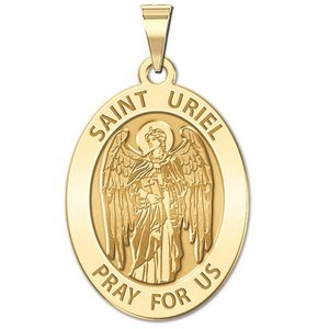 Saint Uriel   Oval Religious Medal  EXCLUSIVE 